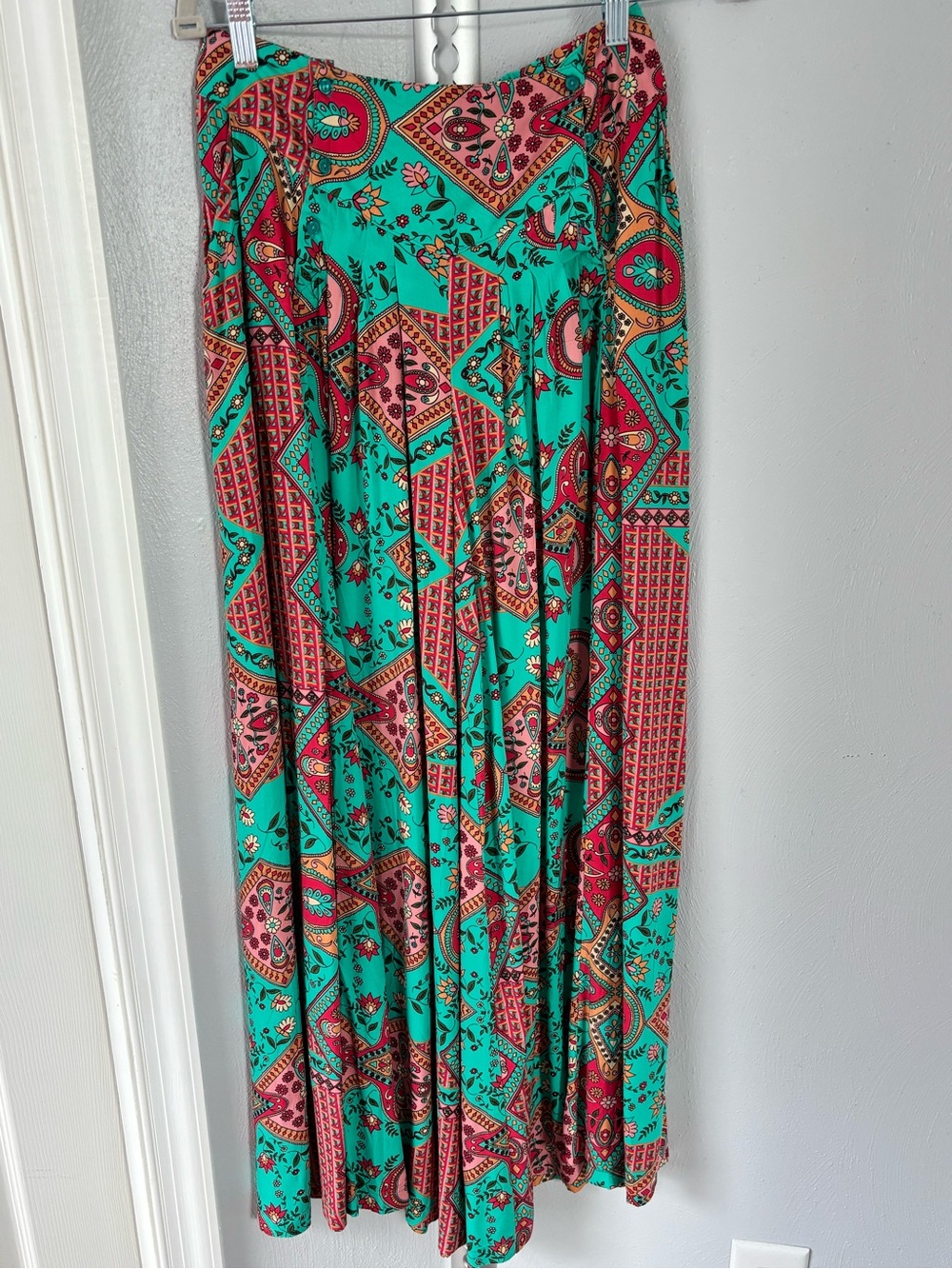 Jaase Teal and Red Wide Leg Jumpsuit Pants